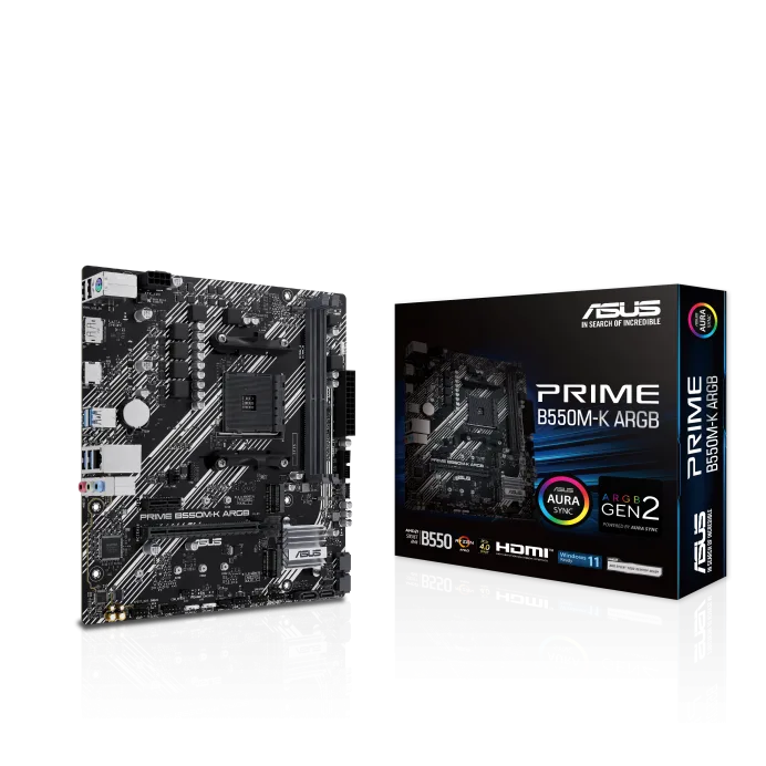 ASUS PRIME B550M-K ARGB AMD Ryzen AM4 micro-ATX Motherboard