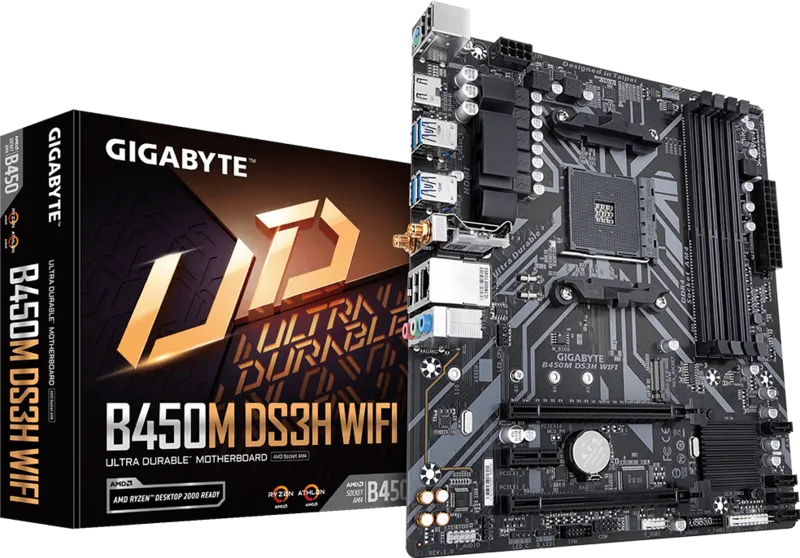 GIGABYTE B450M DS3H WIFI AM4 AMD Micro ATX Motherboard
