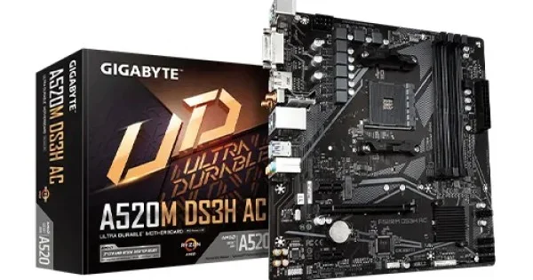 GIGABYTE A520M DS3H AC Ultra Durable AM4 Micro-ATX Motherboard